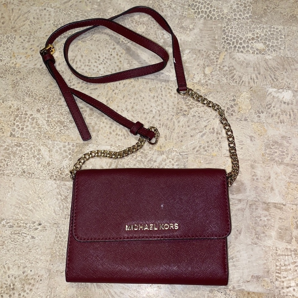 Michael Kors Burgundy Solid Crossbody Bag